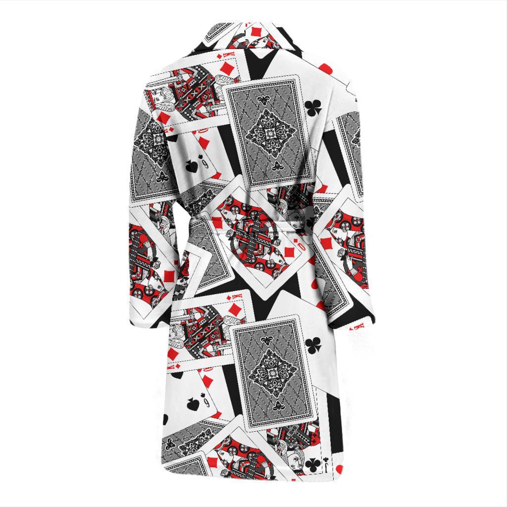 Poker Cards Pattern Print Design A04 Men Bathrobe-JORJUNE.COM