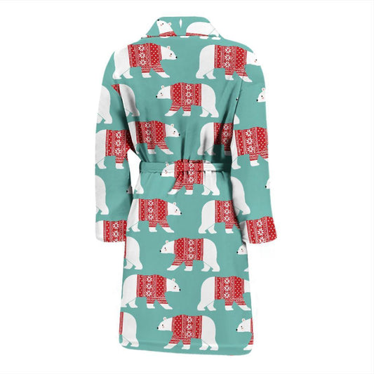 Polar Bear Pattern Print Design A04 Men Bathrobe-JORJUNE.COM