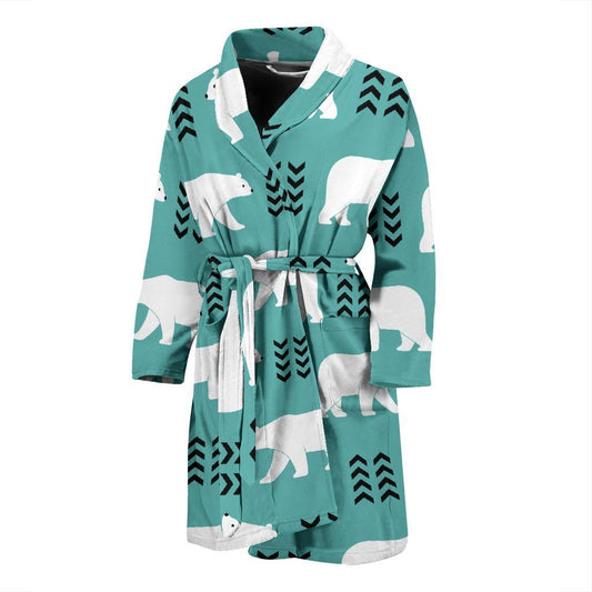 Polar Bear Pattern Print Design A05 Men Bathrobe-JORJUNE.COM