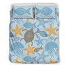 Polynesian Jellyfish Turtle Print Duvet Cover Bedding Set