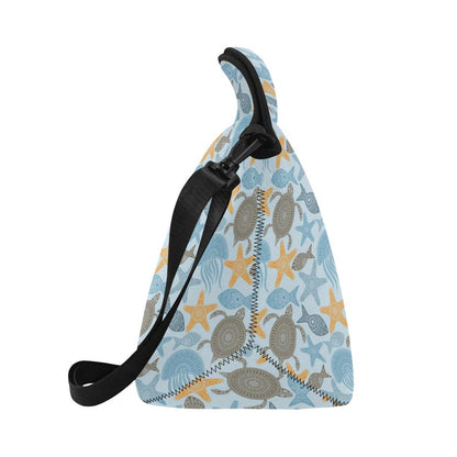 Polynesian Jellyfish Turtle Print Neoprene Lunch Bag (Model 1669)(Large)-JTAMIGO.COM