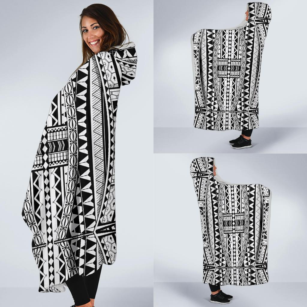 Polynesian Tattoo Design Hooded Blanket-JTAMIGO.COM