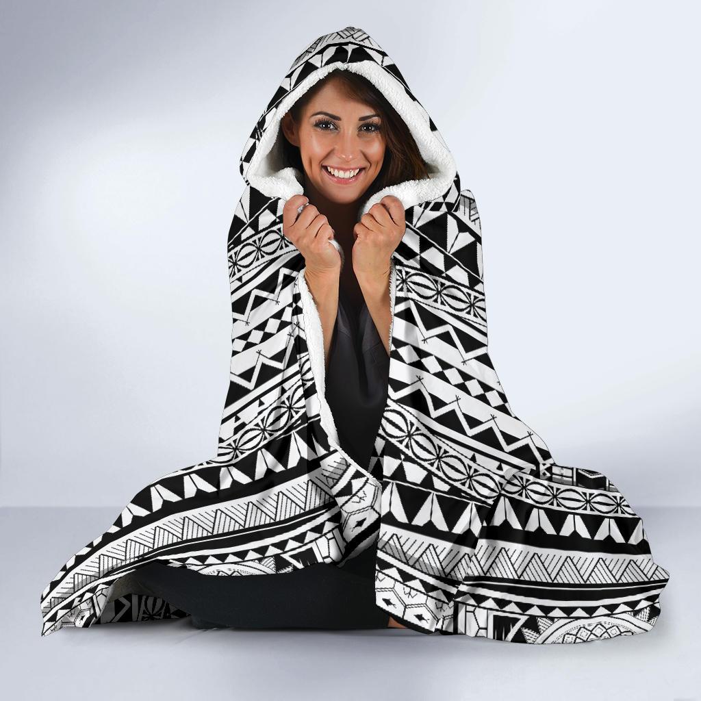 Polynesian Tattoo Design Hooded Blanket-JTAMIGO.COM