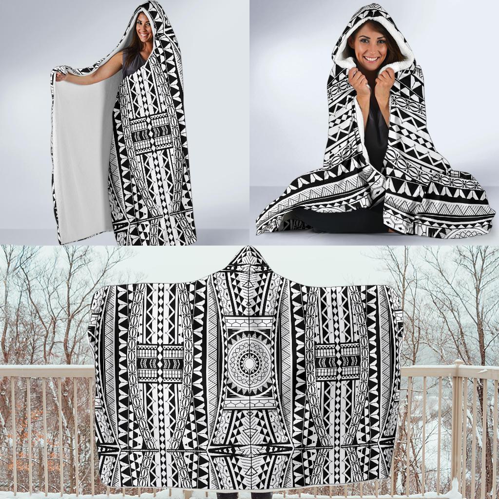 Polynesian Tattoo Design Hooded Blanket-JTAMIGO.COM