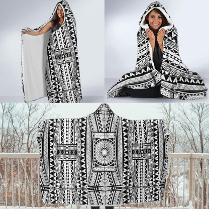 Polynesian Tattoo Design Hooded Blanket-JTAMIGO.COM