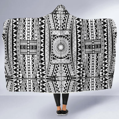 Polynesian Tattoo Design Hooded Blanket-JTAMIGO.COM