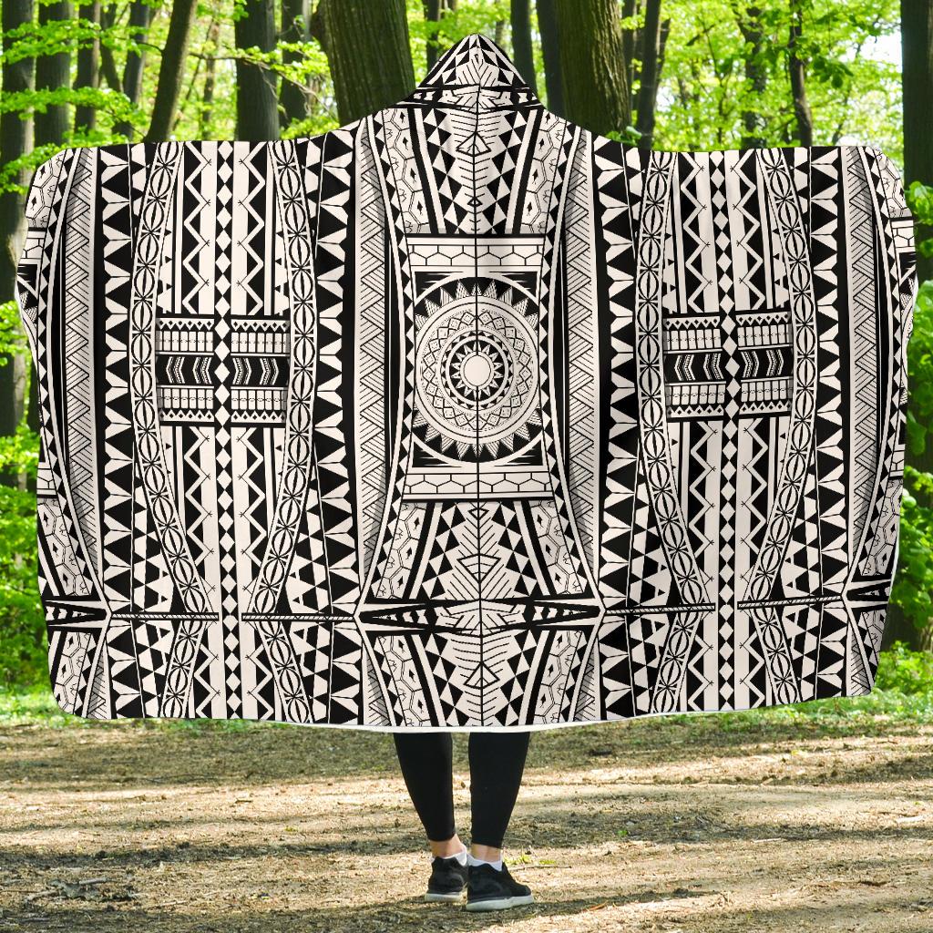 Polynesian Tattoo Design Hooded Blanket-JTAMIGO.COM