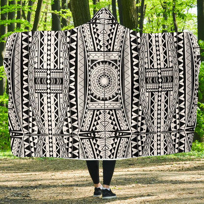 Polynesian Tattoo Design Hooded Blanket-JTAMIGO.COM