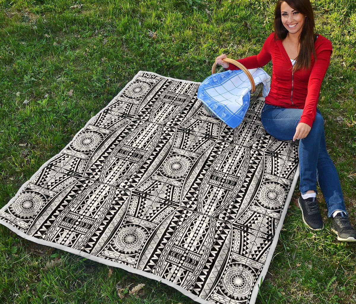 Polynesian Tattoo Design Premium Quilt-JTAMIGO.COM