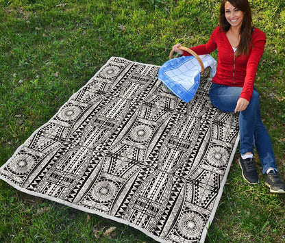 Polynesian Tattoo Design Premium Quilt-JTAMIGO.COM