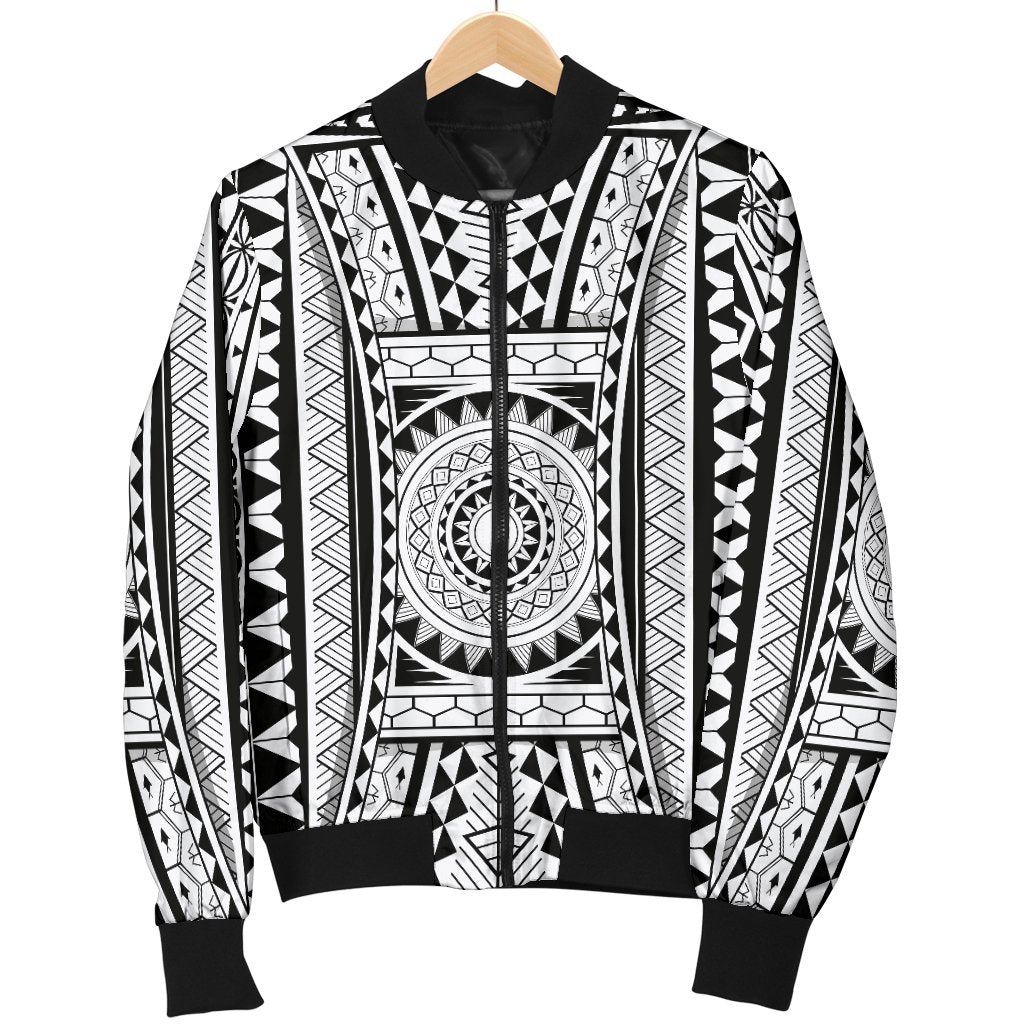 Polynesian Tattoo Design Women Casual Bomber Jacket