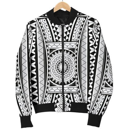 Polynesian Tattoo Design Women Casual Bomber Jacket