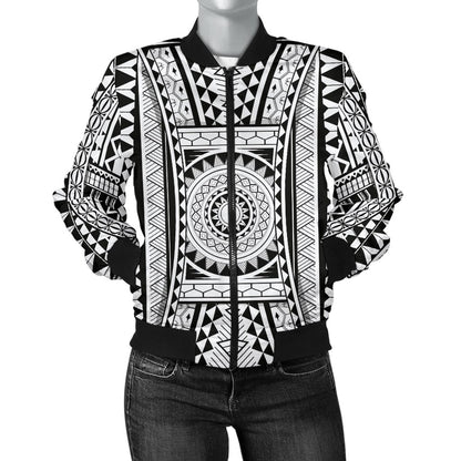 Polynesian Tattoo Design Women Casual Bomber Jacket