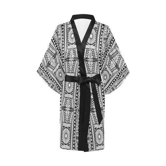 Polynesian Tattoo Design Women Short Kimono Robe