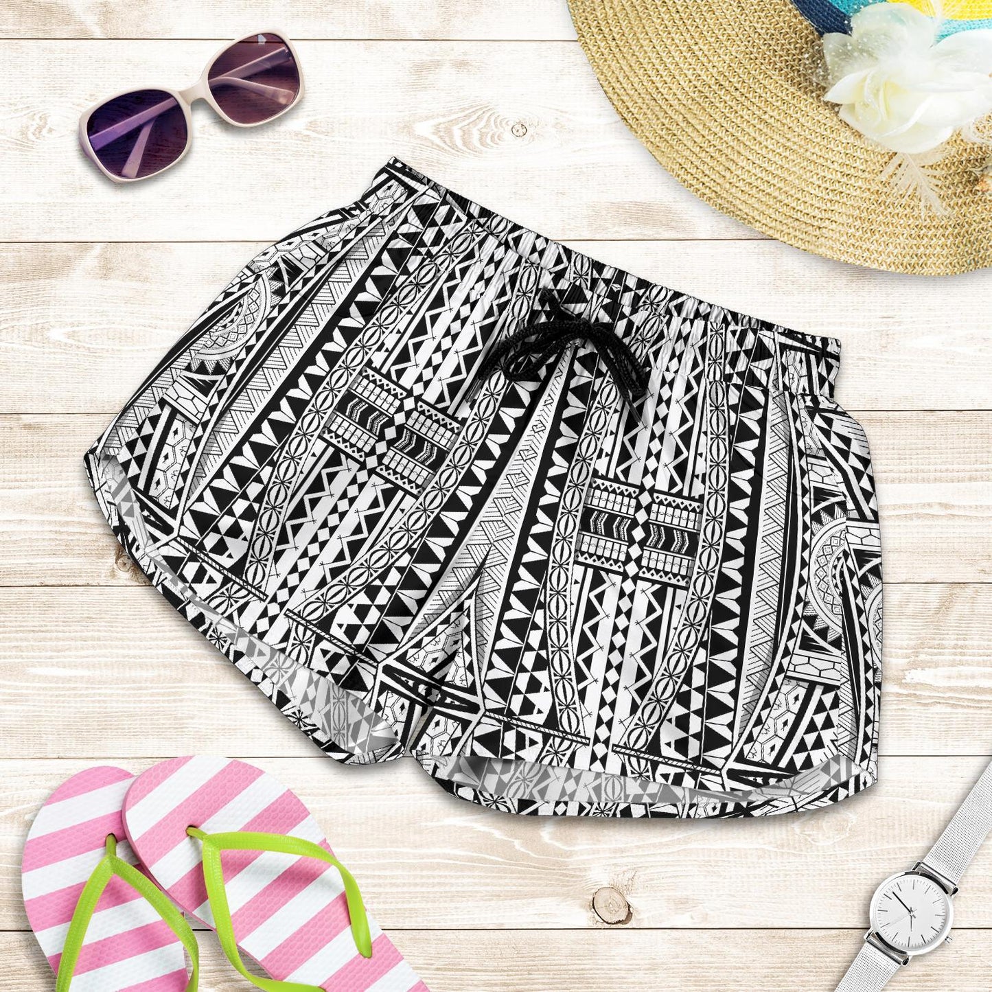 Polynesian Tattoo Design Women Shorts-JTAMIGO.COM