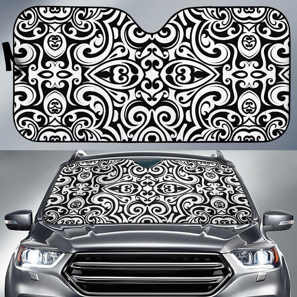 Polynesian Tattoo Pattern Car Sun Shade For Windshield