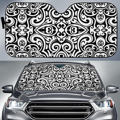Polynesian Tattoo Pattern Car Sun Shade For Windshield