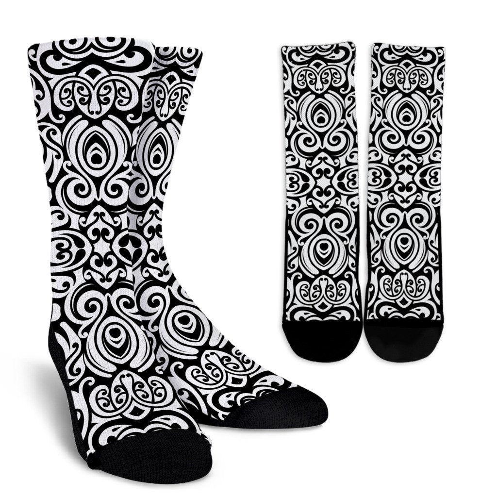 Polynesian Tattoo Pattern Crew Socks