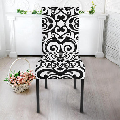 Polynesian Tattoo Pattern Dining Chair Slipcover-JTAMIGO.COM