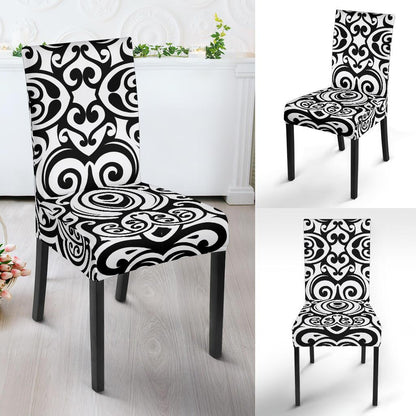 Polynesian Tattoo Pattern Dining Chair Slipcover-JTAMIGO.COM