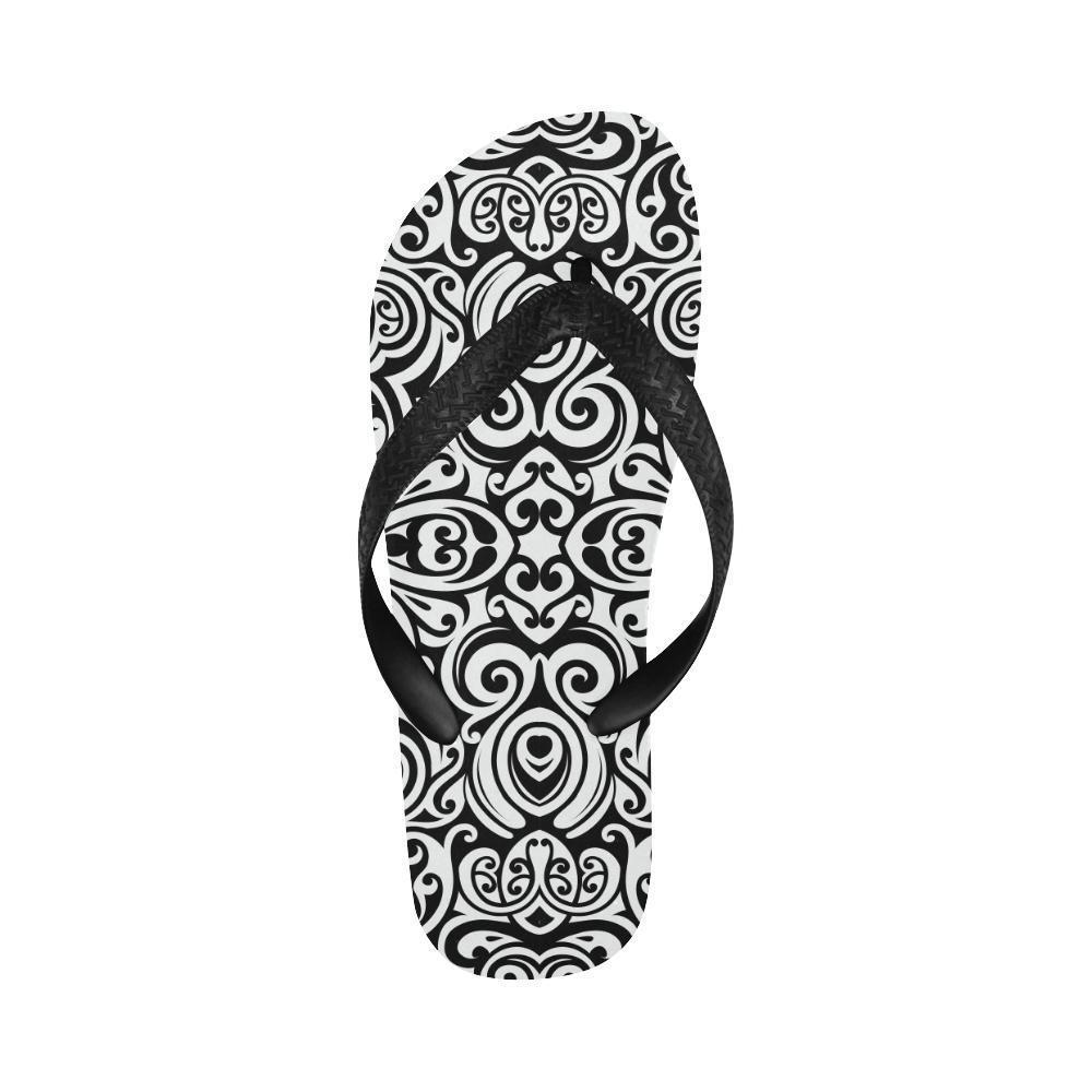 Polynesian Tattoo Pattern Flip Flops-JTAMIGO.COM