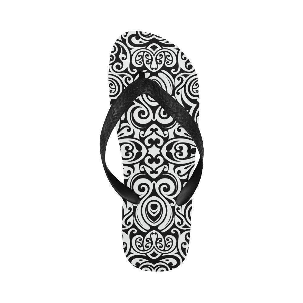 Polynesian Tattoo Pattern Flip Flops-JTAMIGO.COM