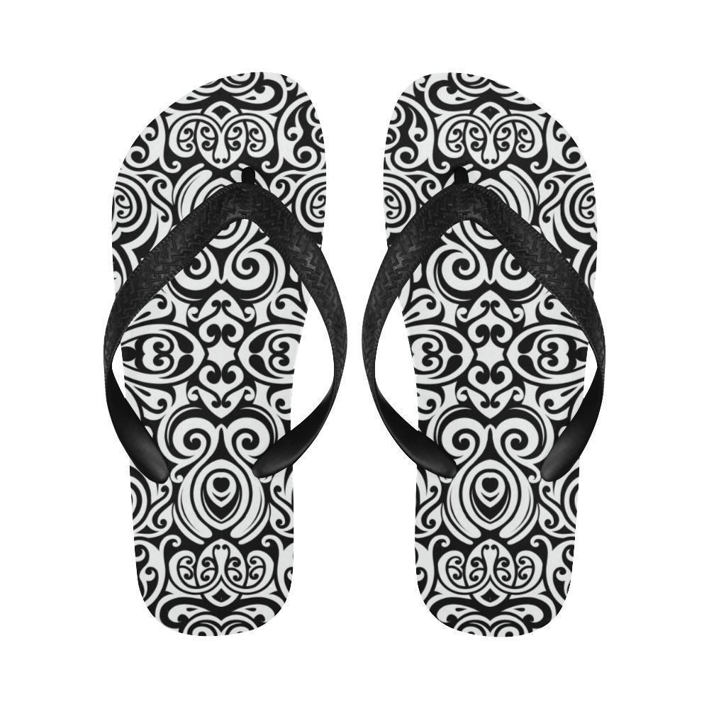 Polynesian Tattoo Pattern Flip Flops-JTAMIGO.COM