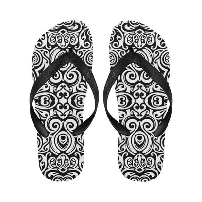 Polynesian Tattoo Pattern Flip Flops-JTAMIGO.COM