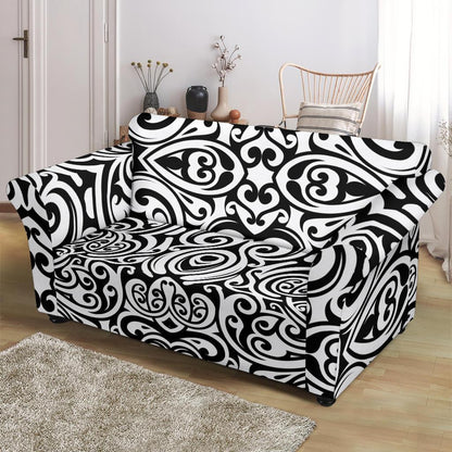 Polynesian Tattoo Pattern Loveseat Slipcover-JTAMIGO.COM