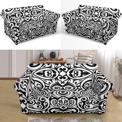 Polynesian Tattoo Pattern Loveseat Slipcover-JTAMIGO.COM