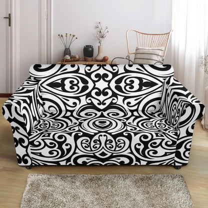 Polynesian Tattoo Pattern Loveseat Slipcover-JTAMIGO.COM