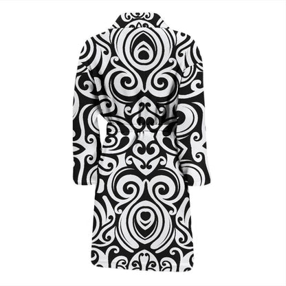 Polynesian Tattoo Pattern Men Bath Robe-JTAMIGO.COM