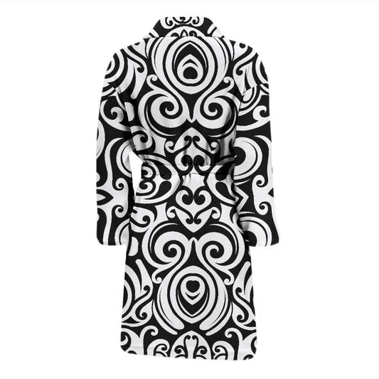 Polynesian Tattoo Pattern Men Bath Robe-JTAMIGO.COM