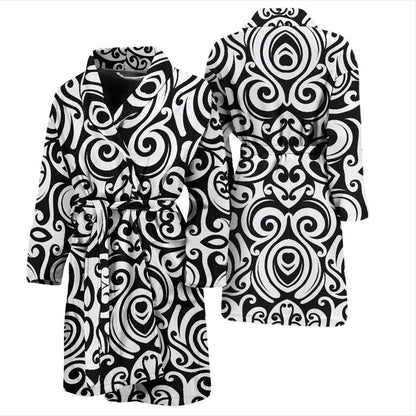 Polynesian Tattoo Pattern Men Bath Robe-JTAMIGO.COM