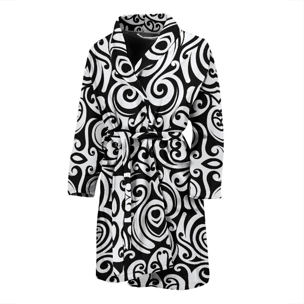 Polynesian Tattoo Pattern Men Bath Robe-JTAMIGO.COM