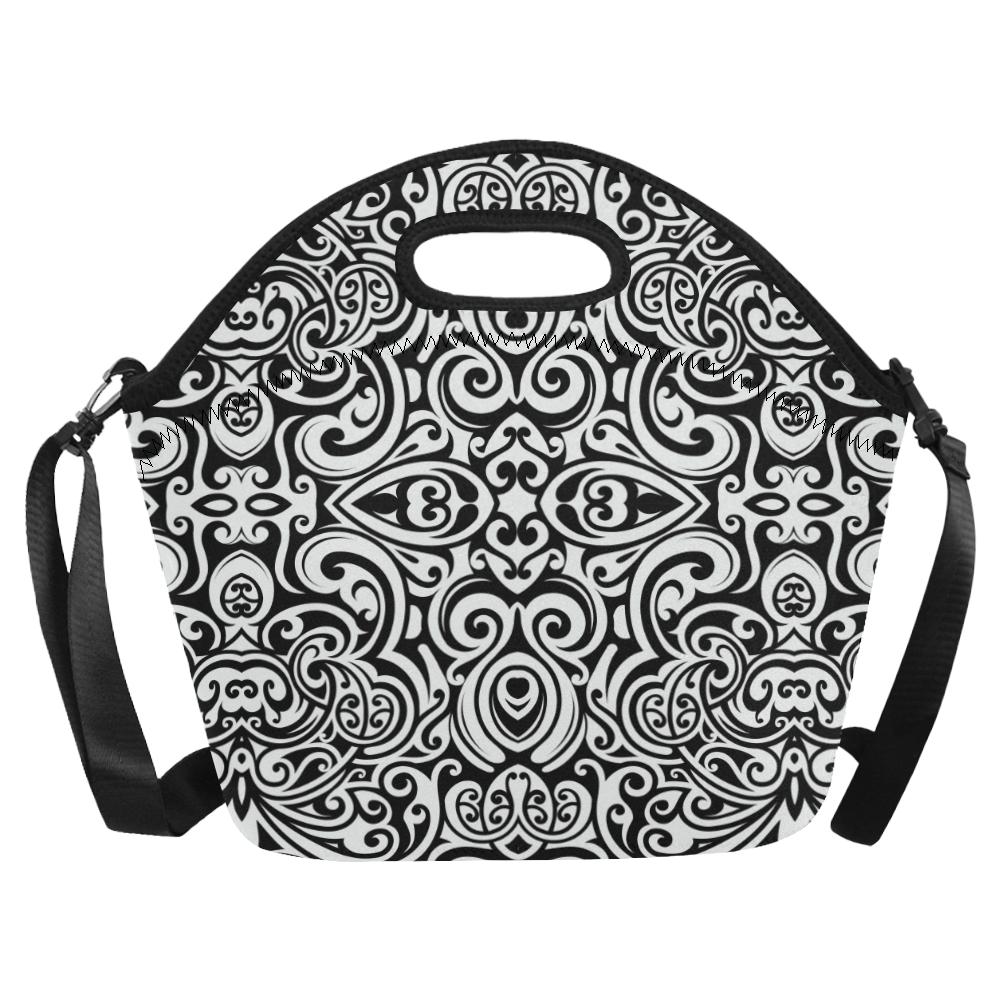 Polynesian Tattoo Pattern Neoprene Lunch Bag (Model 1669)(Large)-JTAMIGO.COM