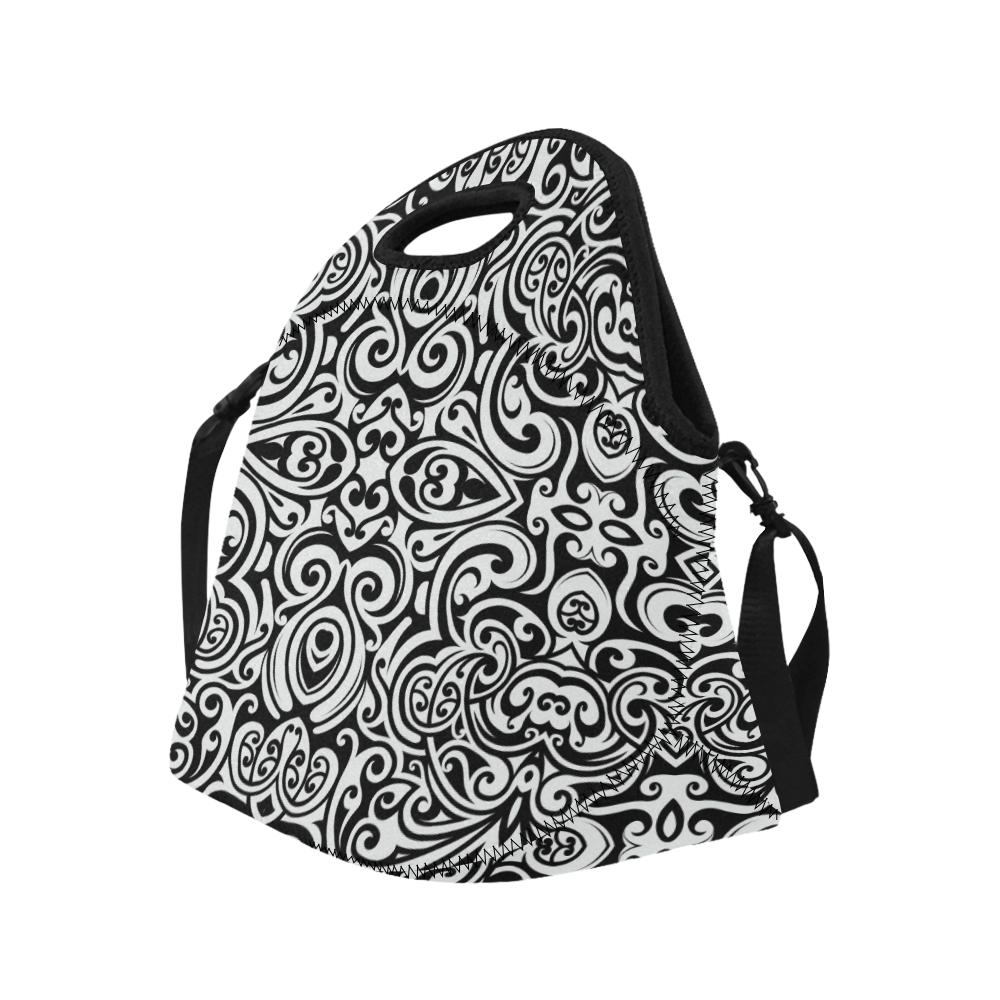 Polynesian Tattoo Pattern Neoprene Lunch Bag (Model 1669)(Large)-JTAMIGO.COM