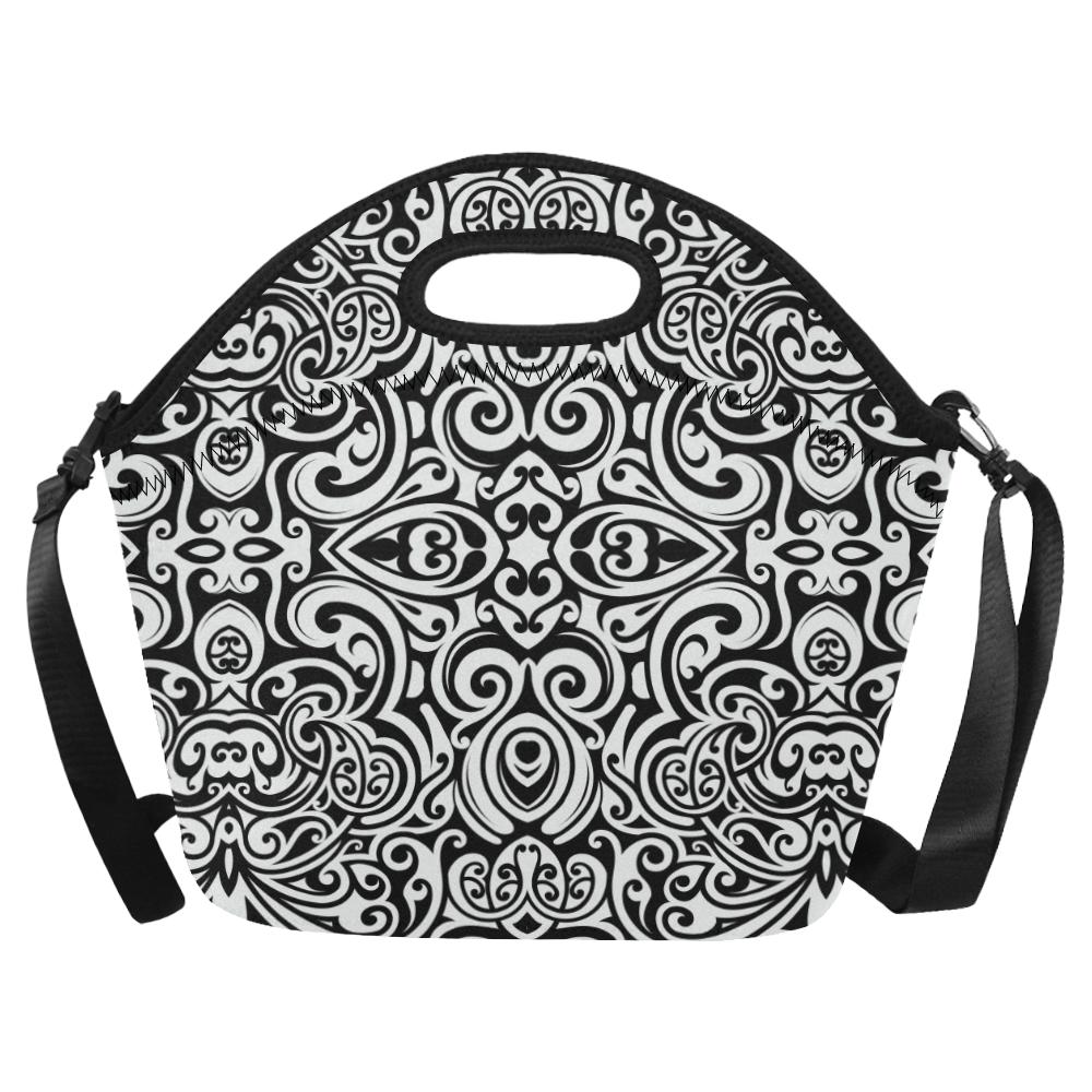Polynesian Tattoo Pattern Neoprene Lunch Bag (Model 1669)(Large)-JTAMIGO.COM