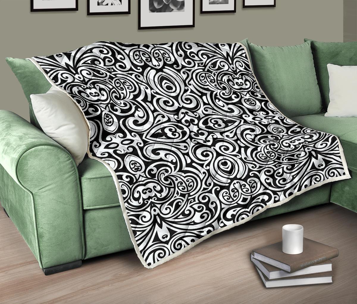 Polynesian Tattoo Pattern Premium Quilt-JTAMIGO.COM