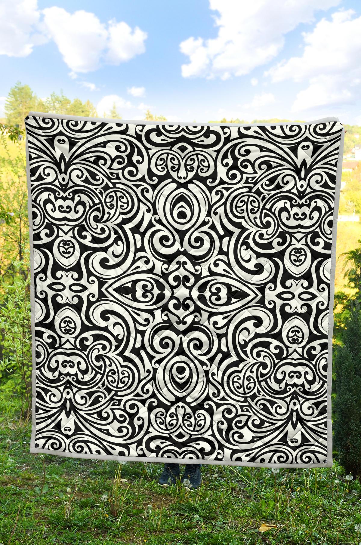 Polynesian Tattoo Pattern Premium Quilt-JTAMIGO.COM