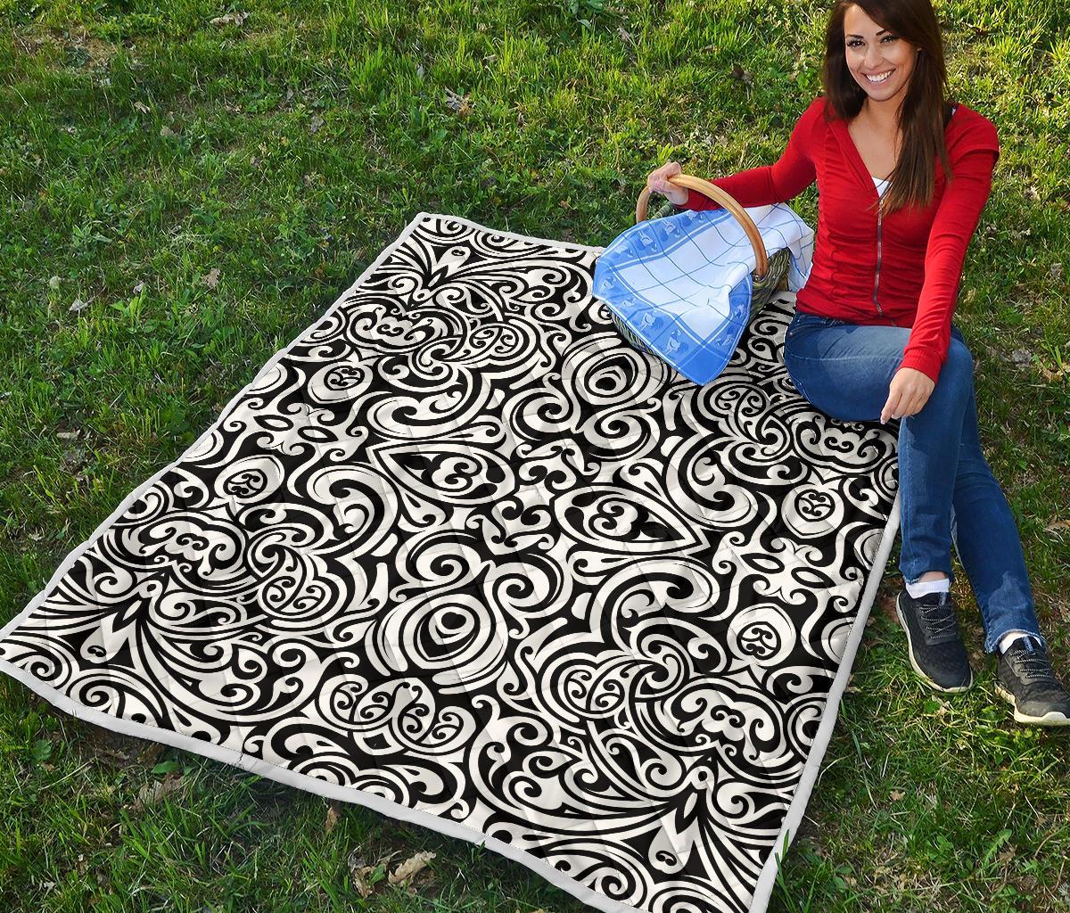 Polynesian Tattoo Pattern Premium Quilt-JTAMIGO.COM