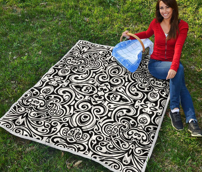 Polynesian Tattoo Pattern Premium Quilt-JTAMIGO.COM