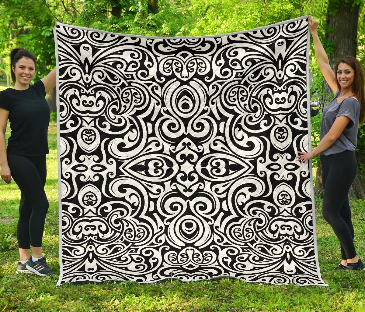 Polynesian Tattoo Pattern Premium Quilt-JTAMIGO.COM