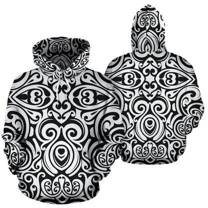 Polynesian Tattoo Pattern Pullover Hoodie