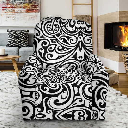 Polynesian Tattoo Pattern Single Sofa Slipcover -JTAMIGO.COM