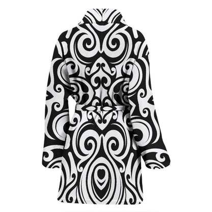 Polynesian Tattoo Pattern Women Bath Robe-JTAMIGO.COM