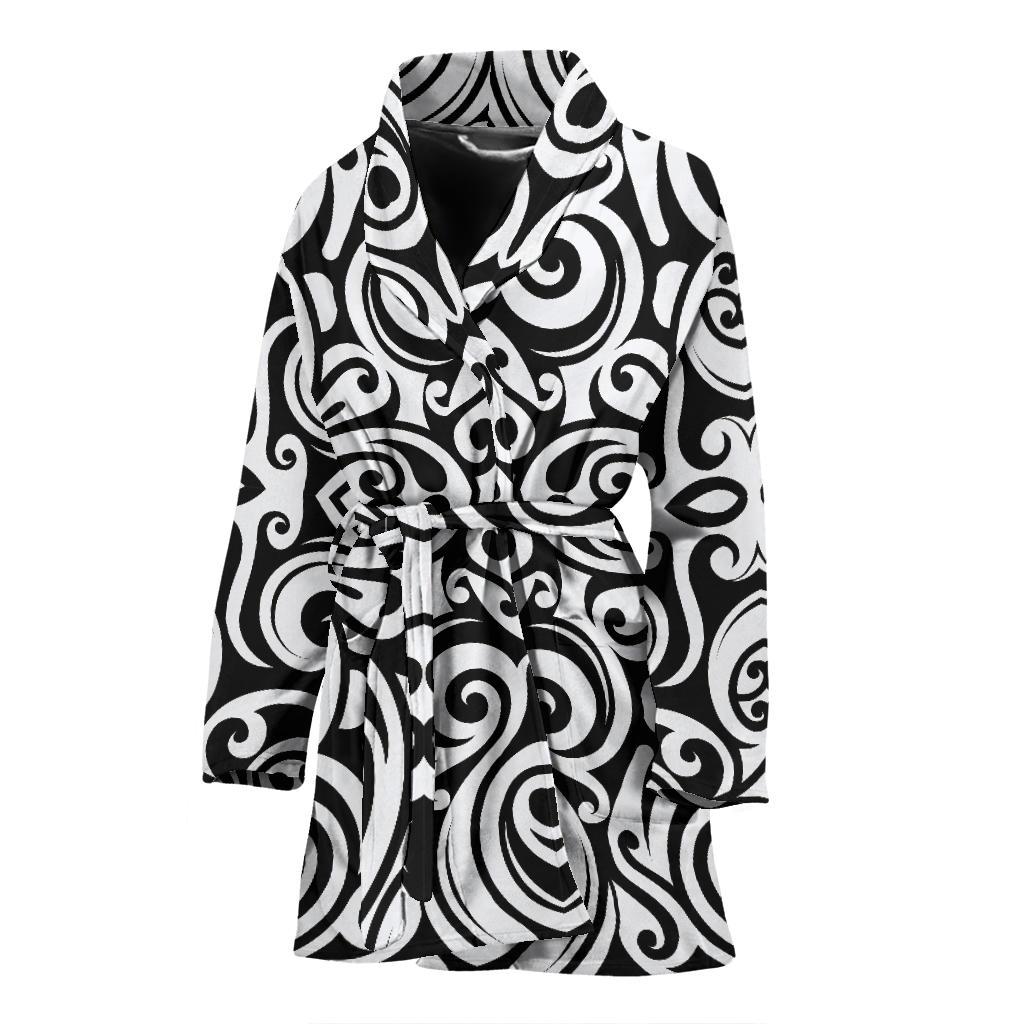 Polynesian Tattoo Pattern Women Bath Robe-JTAMIGO.COM