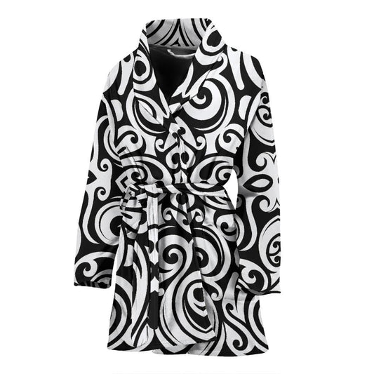 Polynesian Tattoo Pattern Women Bath Robe-JTAMIGO.COM