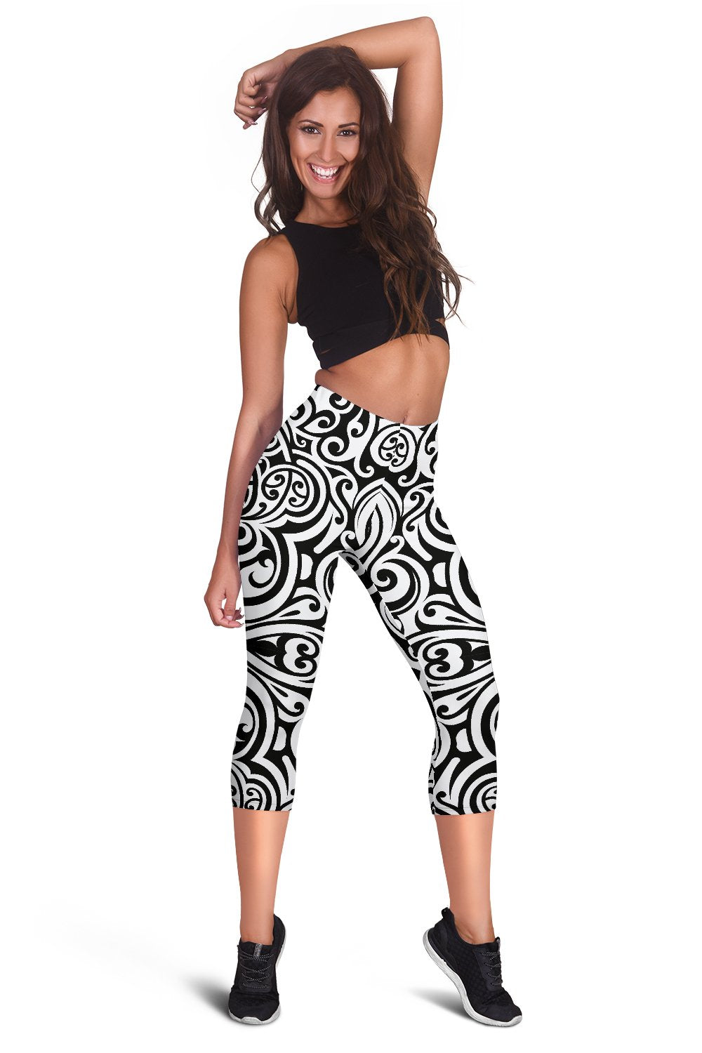 Polynesian Tattoo Pattern Women Capris
