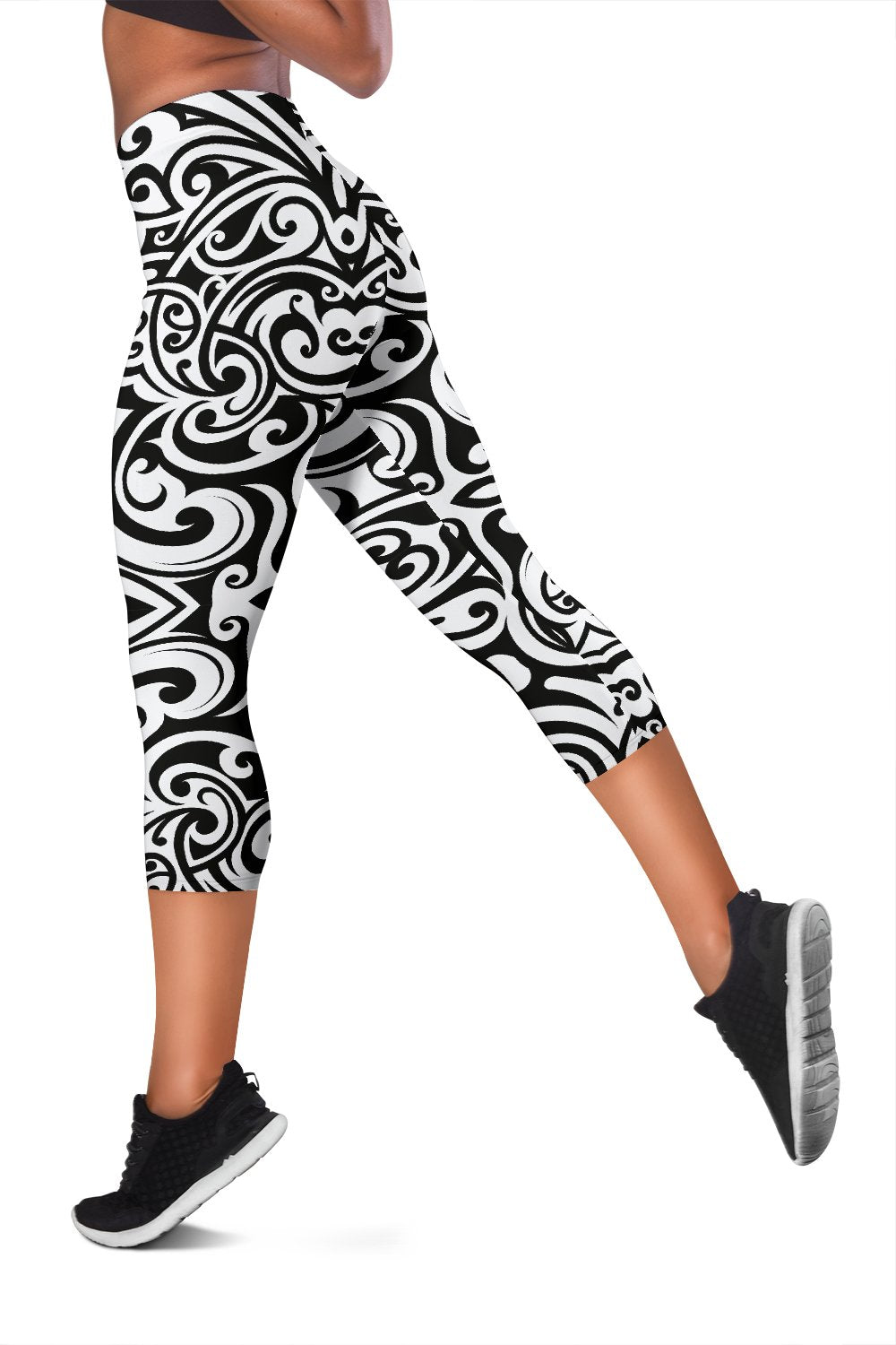 Polynesian Tattoo Pattern Women Capris